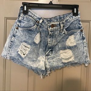 Wrangler distressed denim shorts